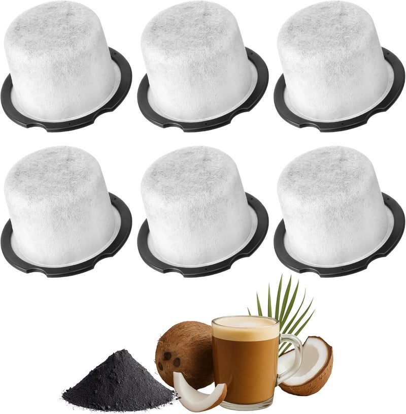 Qualirey 6 Pack Coffee Water Filter Replacement, Compatible with Cafe and GE Profile Grind & Brew Machine, Charcoal Coffee Filter Cartridges, Replacement for C7CGFLTR, Replace Every 3 Months - Image 1
